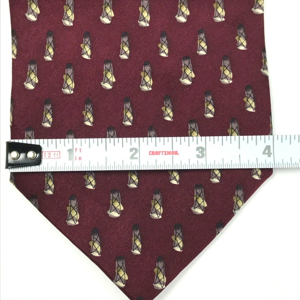 JERRY J GARCIA1996 Men's Silk Necktie Lady with Argyle Socks #14 Burgundy Tie - Picture 10 of 11